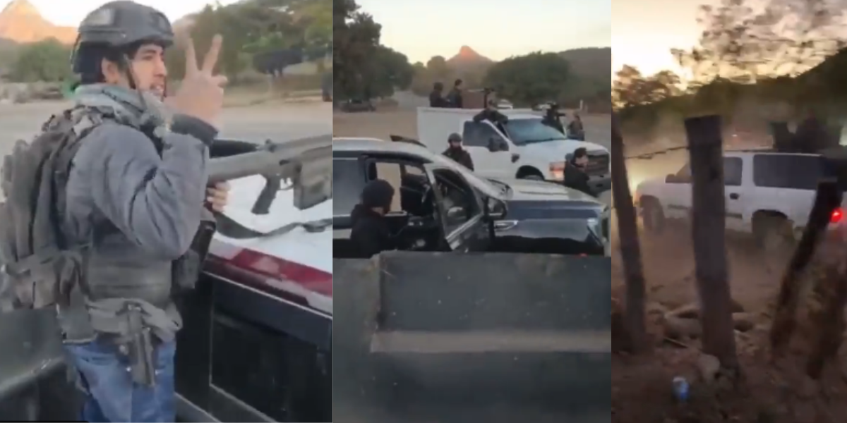 ¡Ay qué emoción! Así reciben al convoy del “ejército” de Los Chapitos en Sinaloa: VIDEO