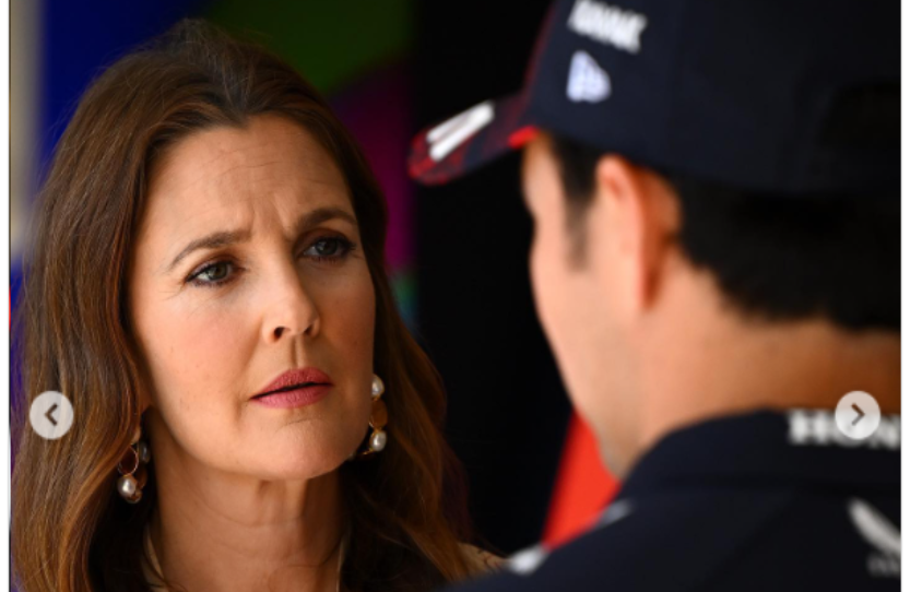 Así reaccionó Drew Barrymore al conocer a Checo Pérez