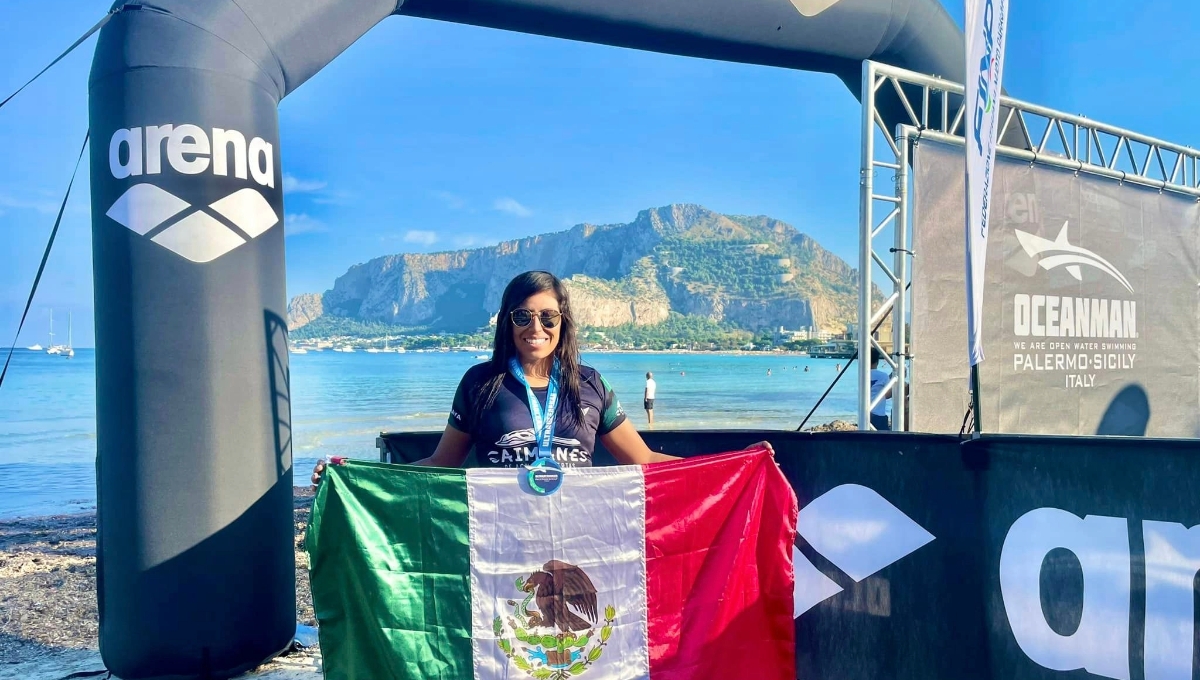 Nadadora campechana obtiene el tercer lugar en los Ultraoceanman 2023 de Palermo, Italia