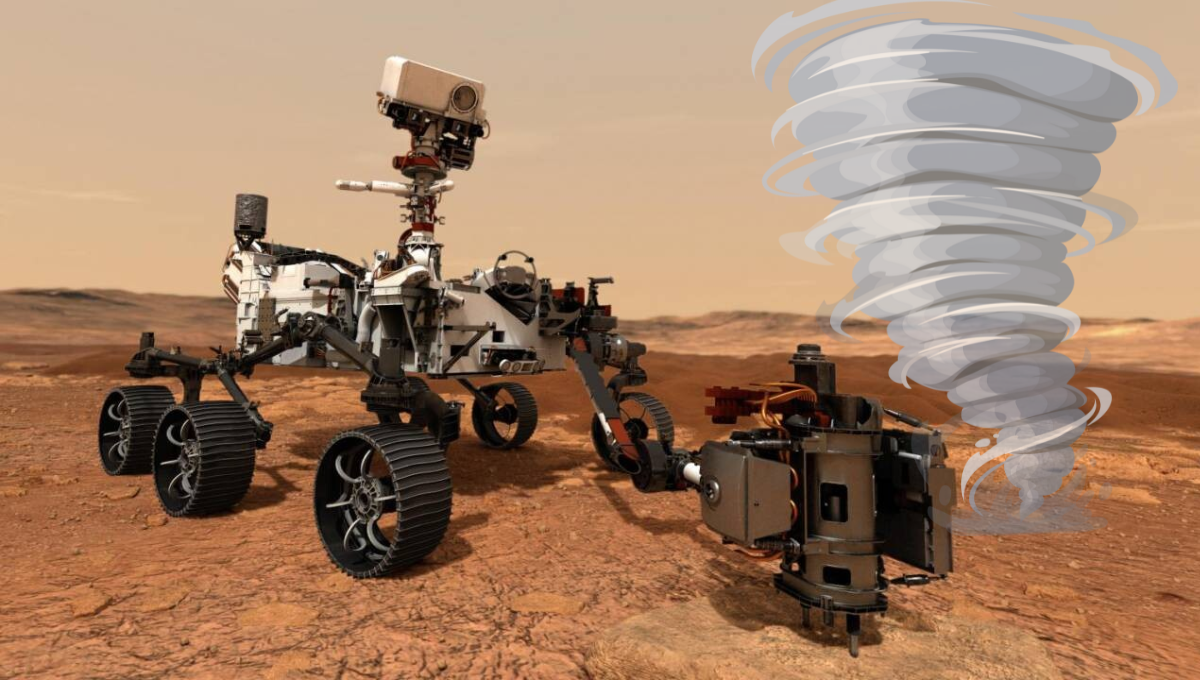 El increíble torbellino de polvo que fue captado en Marte por el rover Perseverance de la NASA