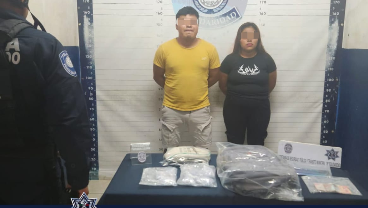 Detienen a dos chiapanecos con 360 dosis de droga en Playa del Carmen