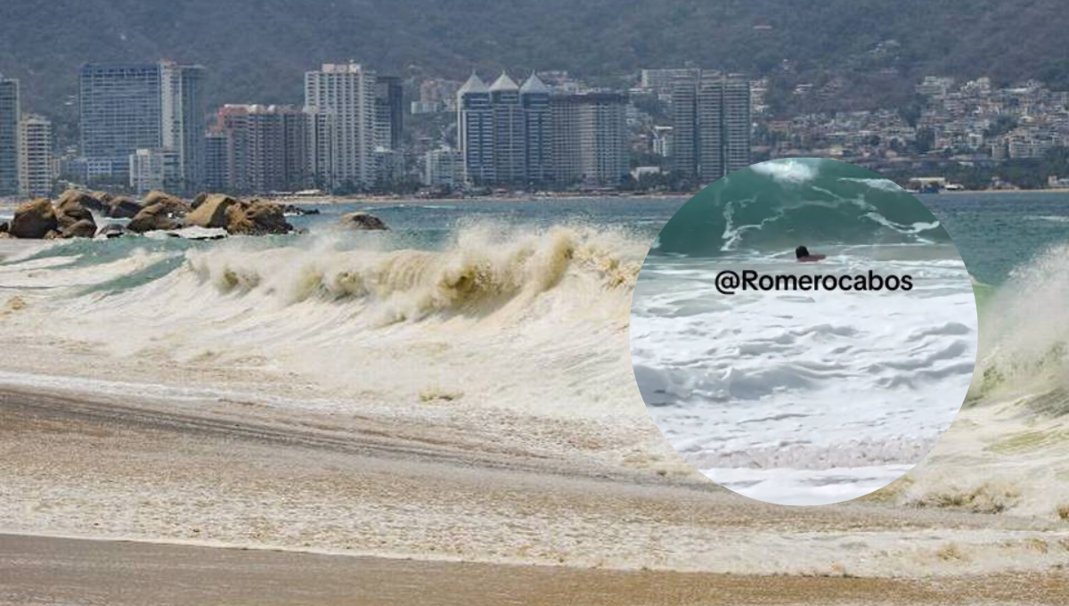 Olas 'revuelcan' a un hombre en una playa de Los Cabos, Baja California: VIDEO