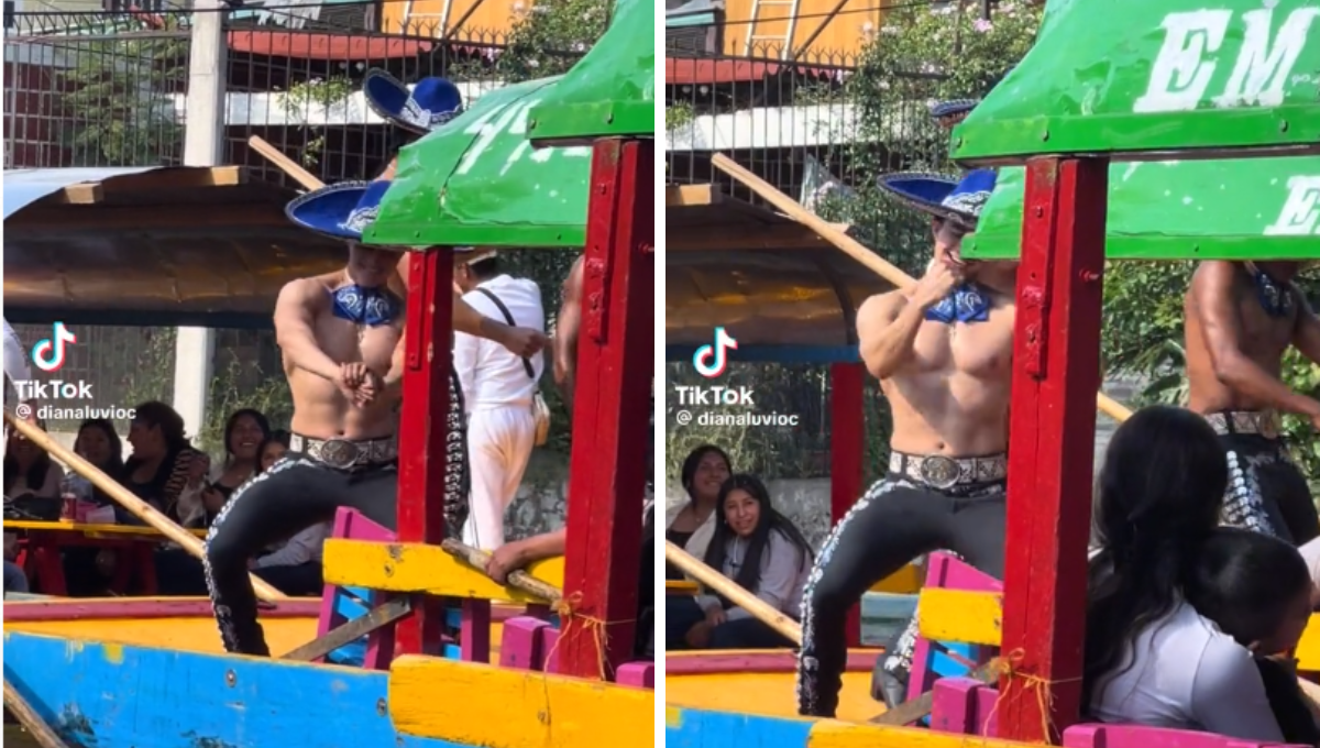 Mariachi stripper conquista Xochimilco y se viraliza en TikTok: VIDEO