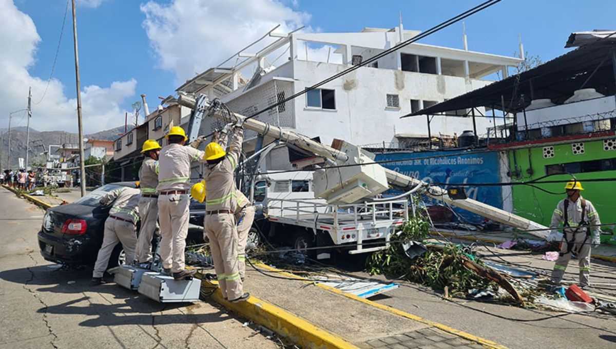 CFE reporta que restablecimiento de energía eléctrica en Acapulco llega al 55%