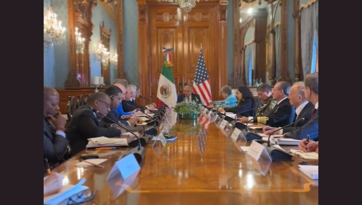 El presidente Andrés Manuel López Obrador, recibió a la comitiva estadpounidense que asiste a una reunión bilateral en Palacio Nacional