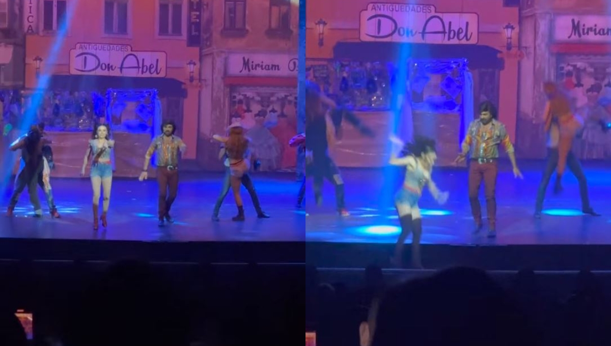 Violeta Isfel se cae del escenario durante un show de 'Lagunilla mi Barrio': VIDEO