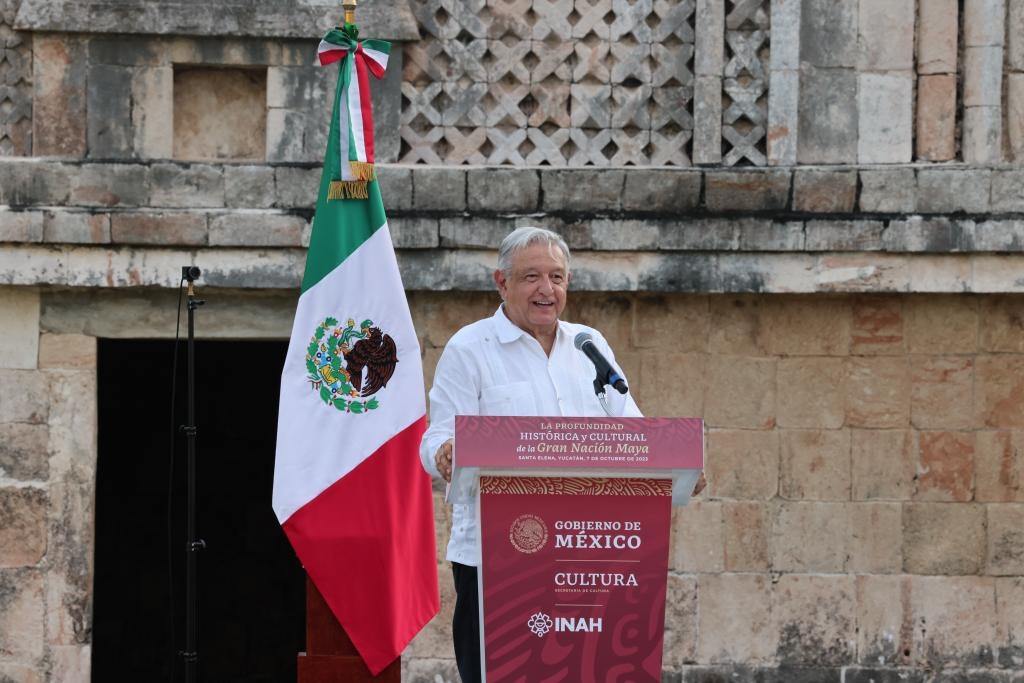 Se registra corto circuito durante visita de AMLO en Zona Arqueológica Uxmal