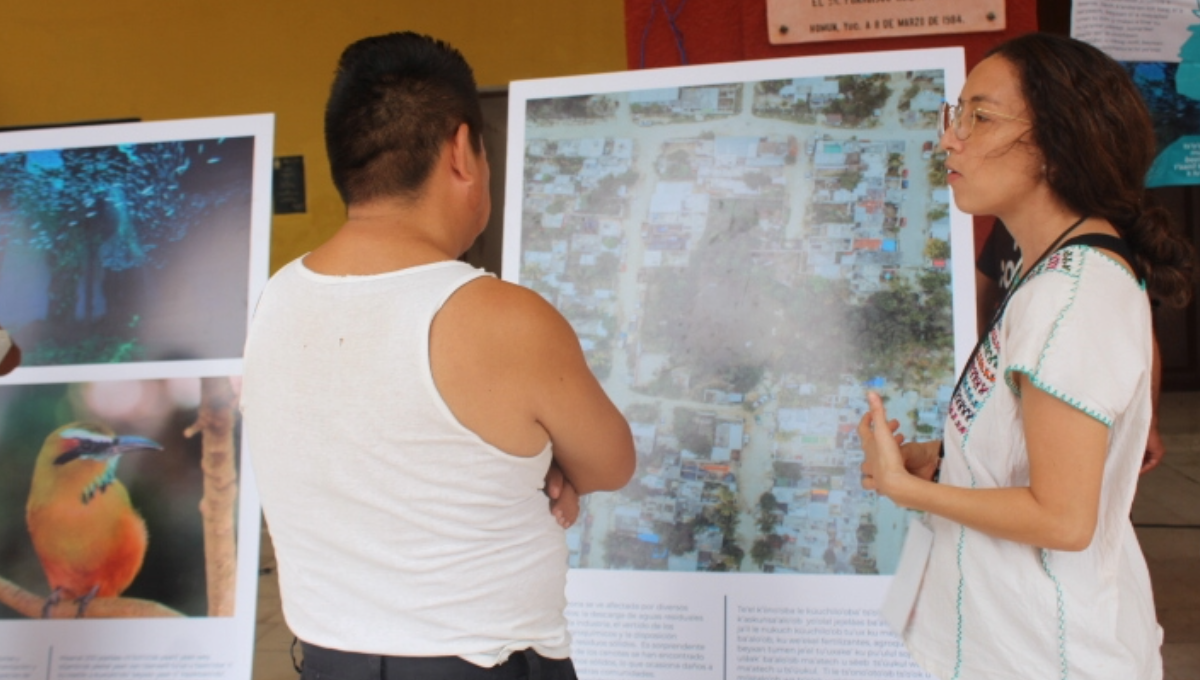 En la reunión había un cartel con las imágenes de dioses relacionados con el agua que tenían los pueblos originarios