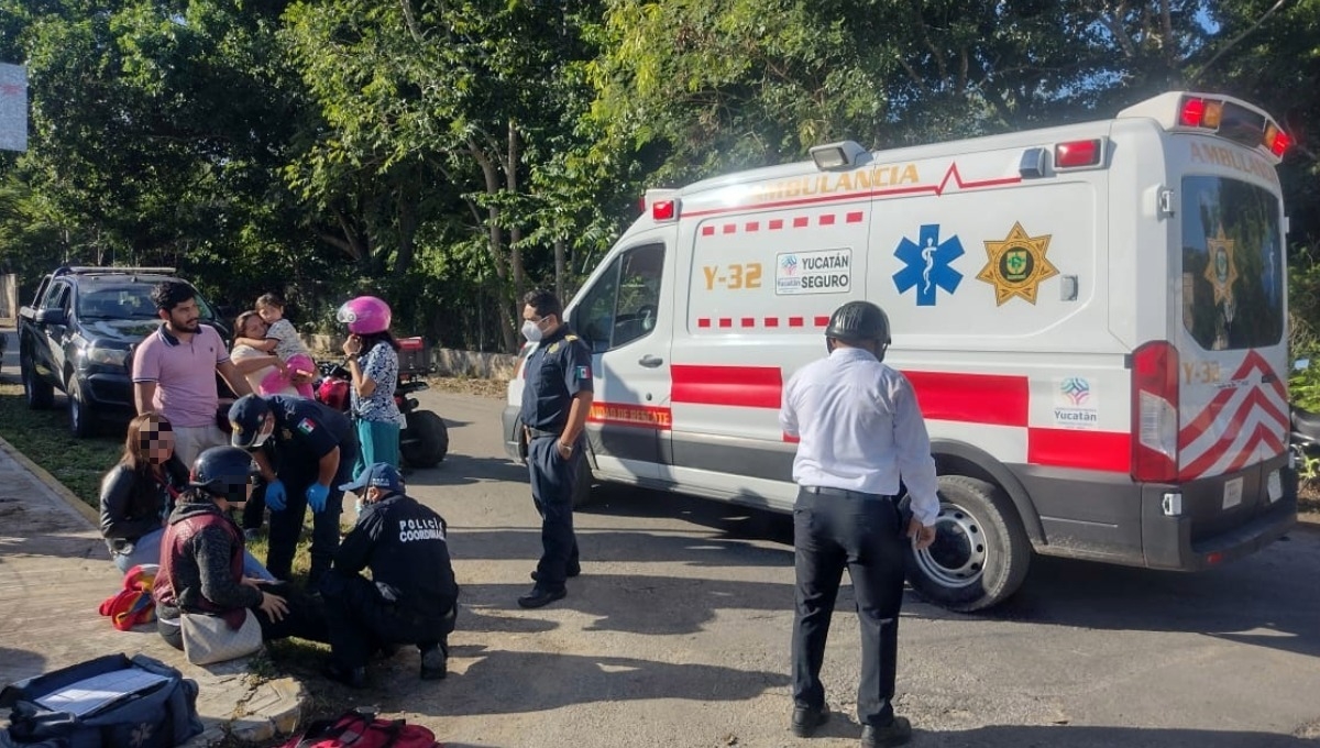 Cuatrimoto se impacta contra una motocicleta en Tizimín
