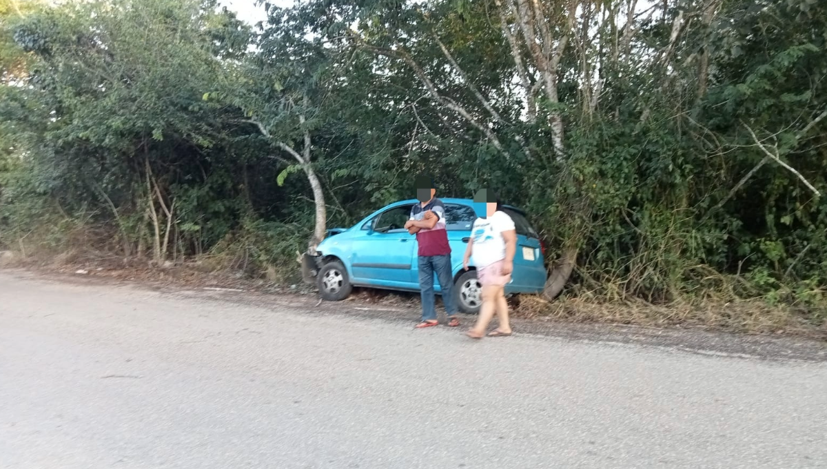 Conductora ebria choca contra un árbol en la vía Kunché-Nacuché