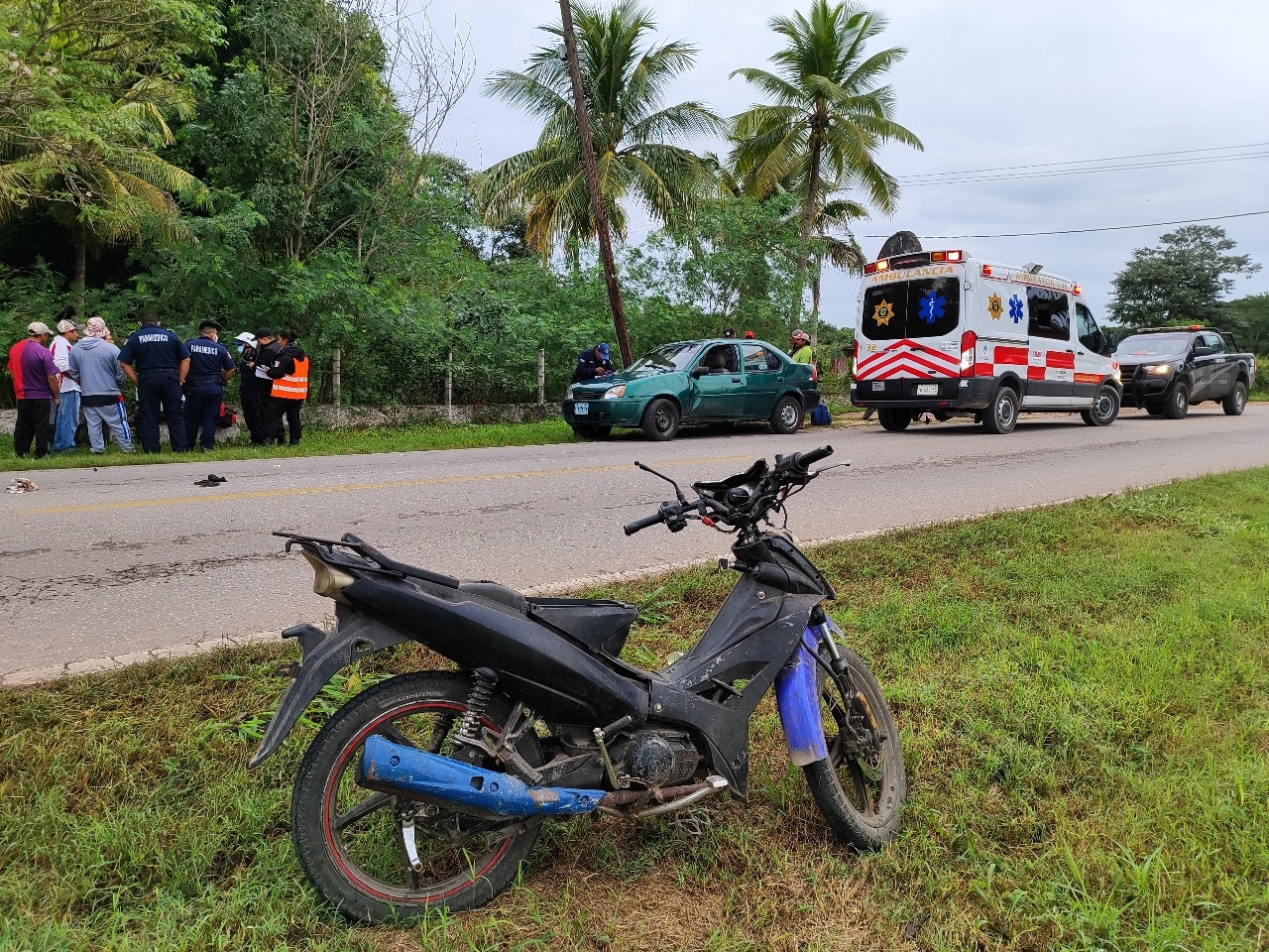 El motociclista presentó heridas en el rostro y cuerpo