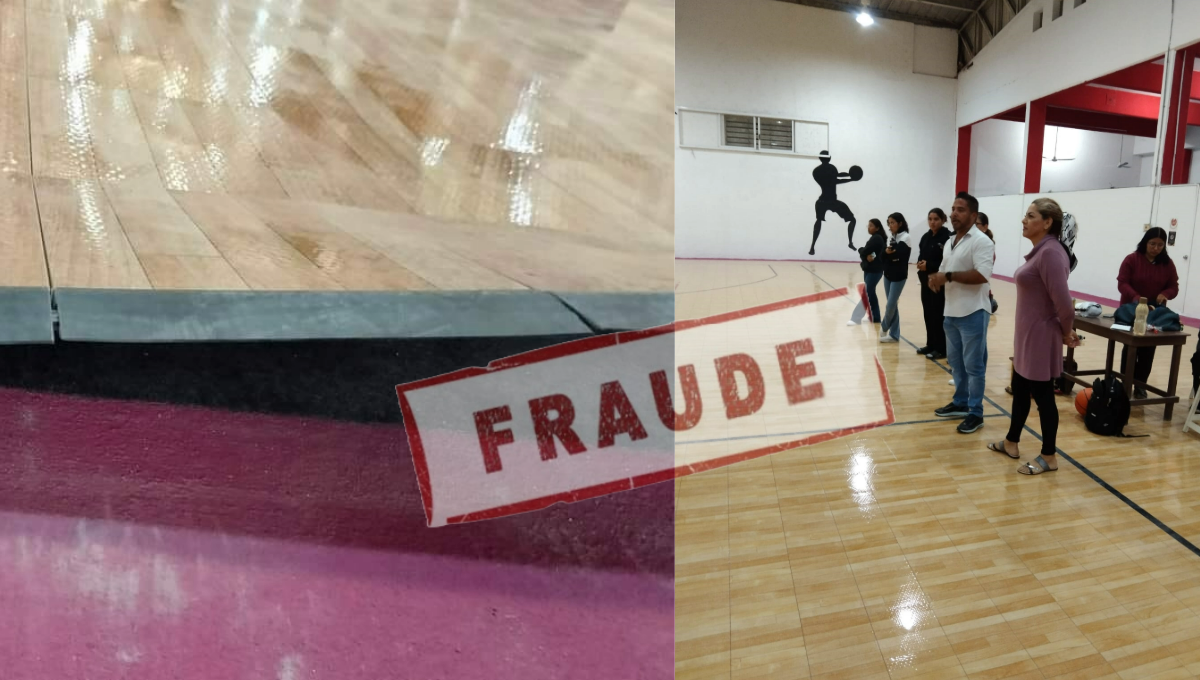 En el gimnasio ubicado en la avenida Insurgentes colocaron duela sintética que pone en peligro a deportistas