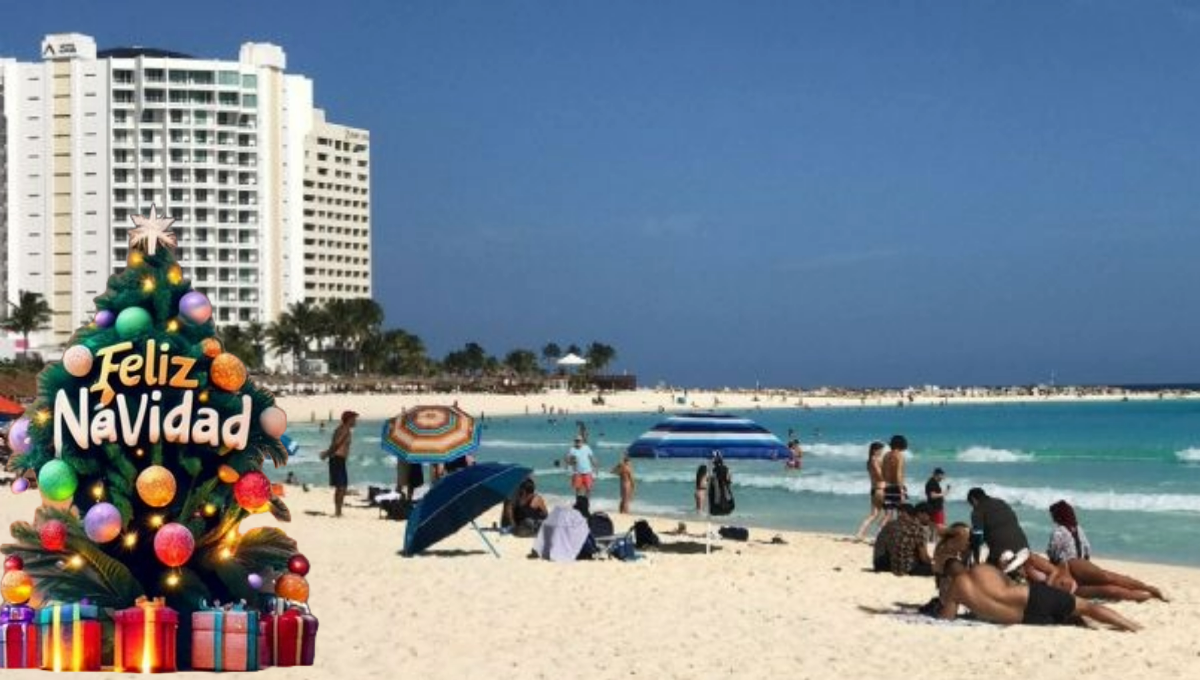 Así lucen las playas de Cancún previo a la Navidad