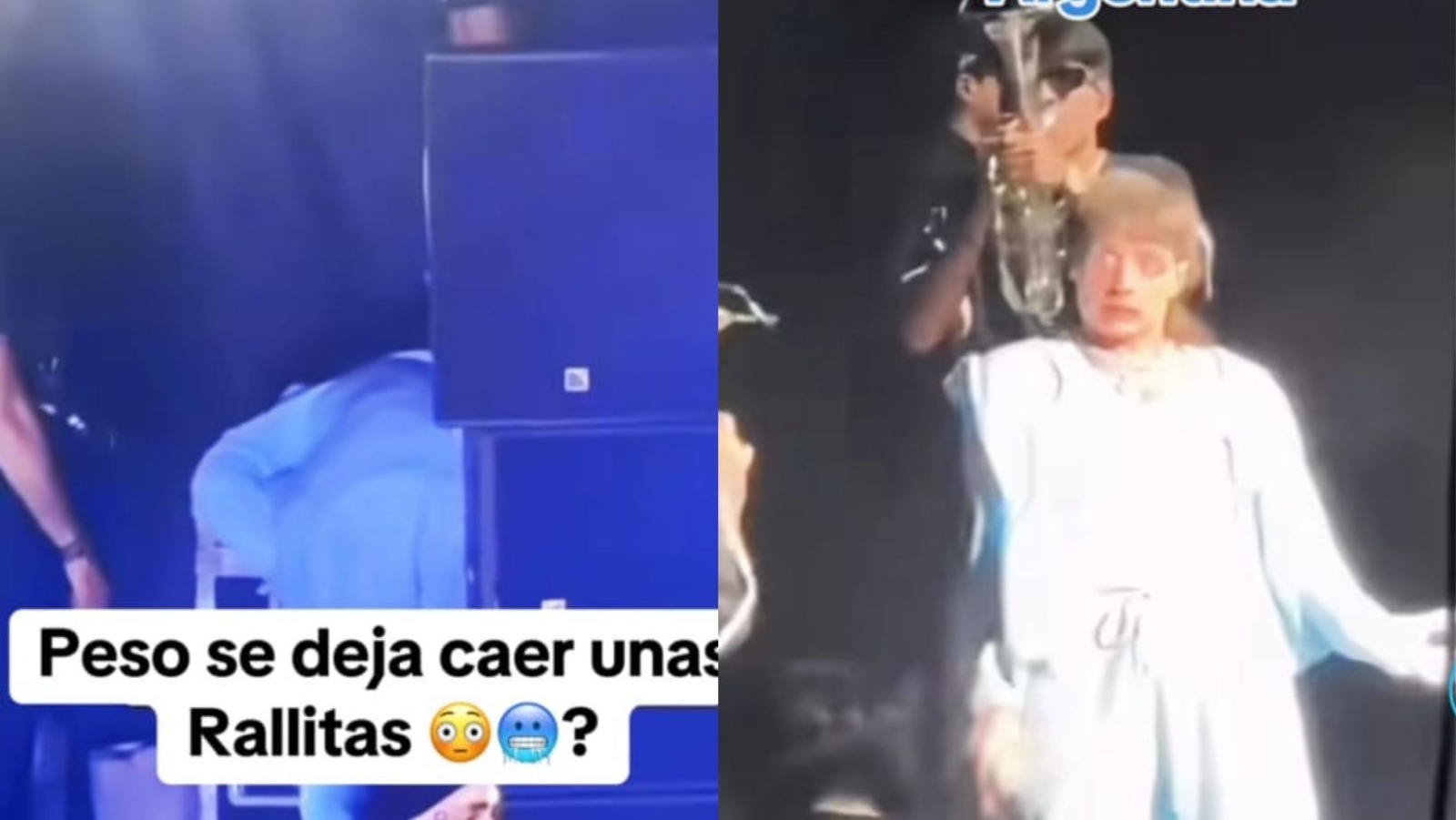 Señalan a Peso Pluma por 'meterse unas rayas' en pleno concierto: VIDEO