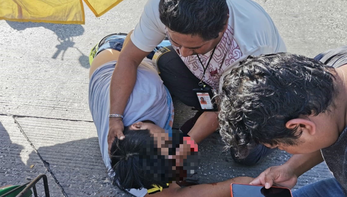 Motociclista de Ciudad del Carmen choca contra un auto en sentido contrario