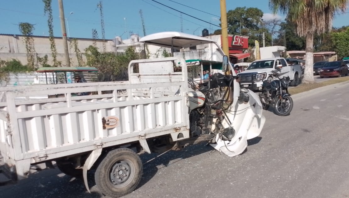 Motocarro provoca accidente en Campeche; deja una persona lesionada