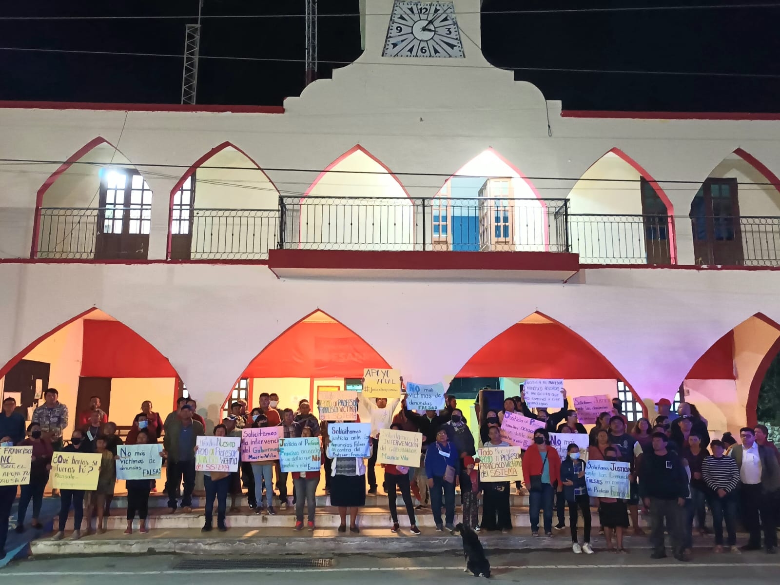 En Yobaín, los pobladores se manifestaron para pedir justicia para el maestro Francisco Cab, encarcelado desde noviembre