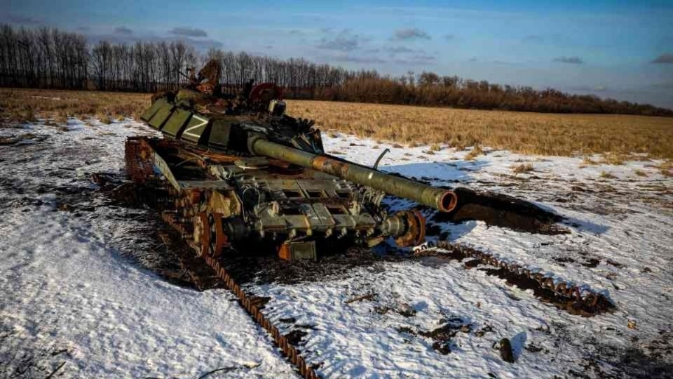 El tanque ruso que Ucrania restauró. Foto: Especial