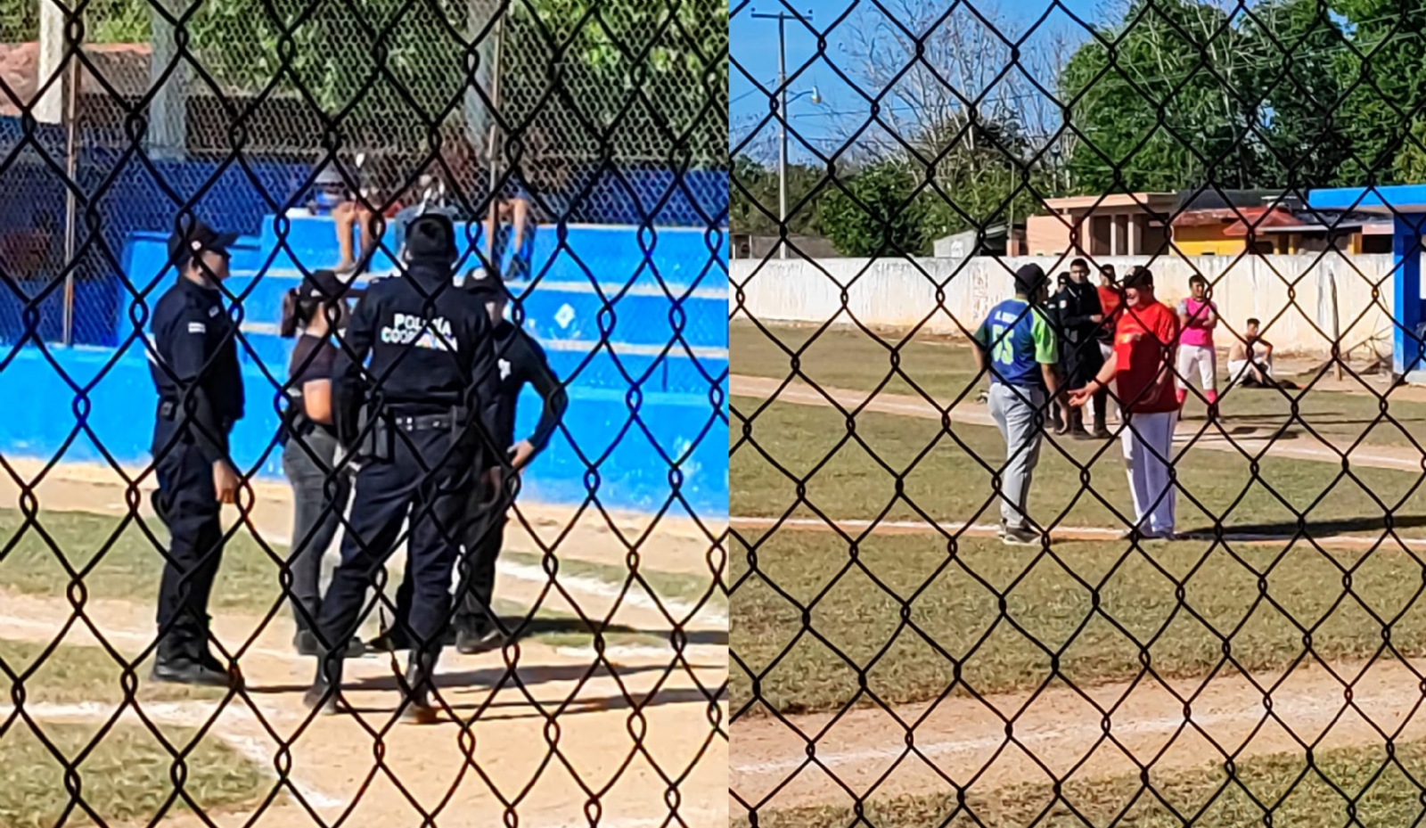 El partido de beisbol tuvo que ser suspendido por los hechos violentos