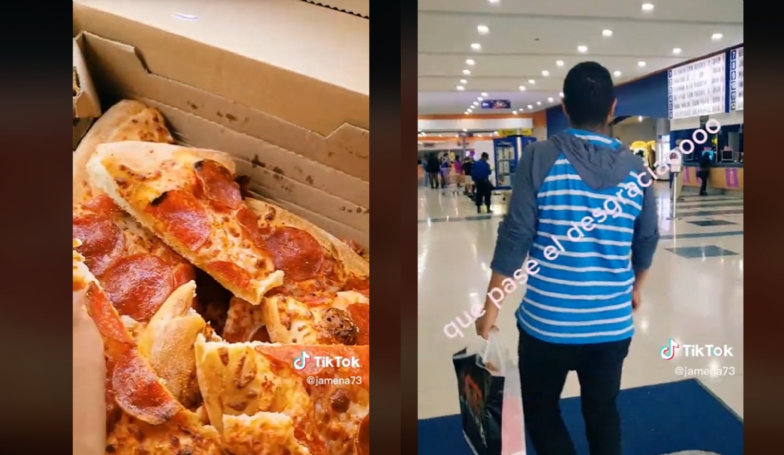 Los jóvenes lograron meter al cine la pizza sin levantar sospechas