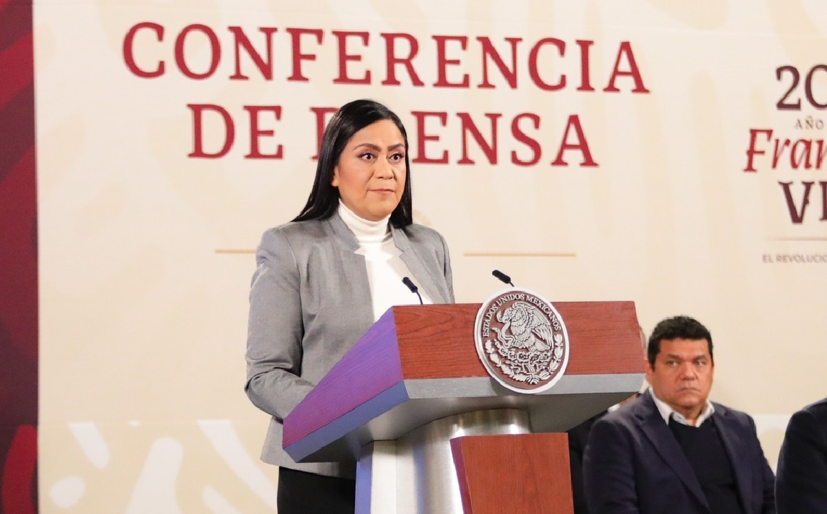 Ariadna Montiel Reyes, secretaria de Bienestar en conferencia de prensa
