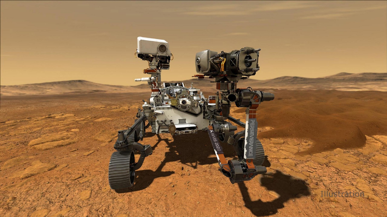 Rover Perseverance de la NASA operando en la superficie de Marte