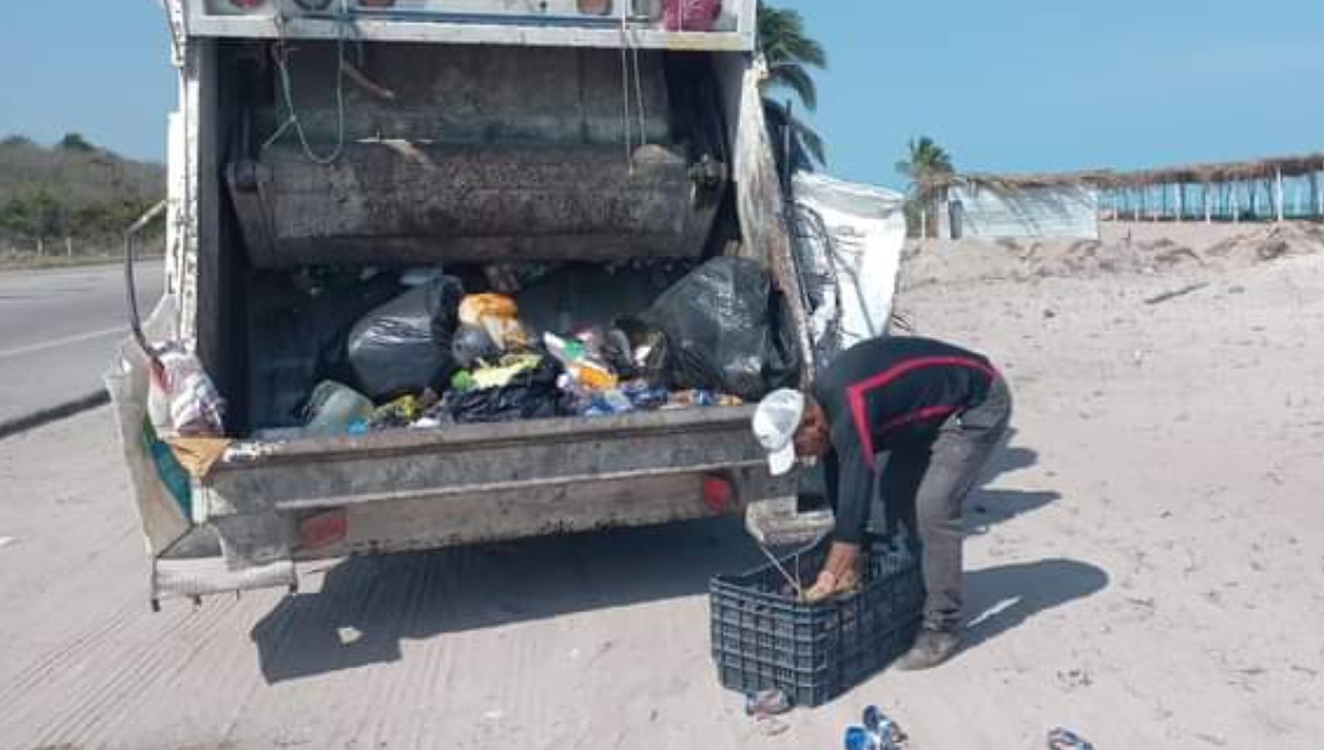 Normalmente se recolectan entre las cuatro y cinco toneladas de basura