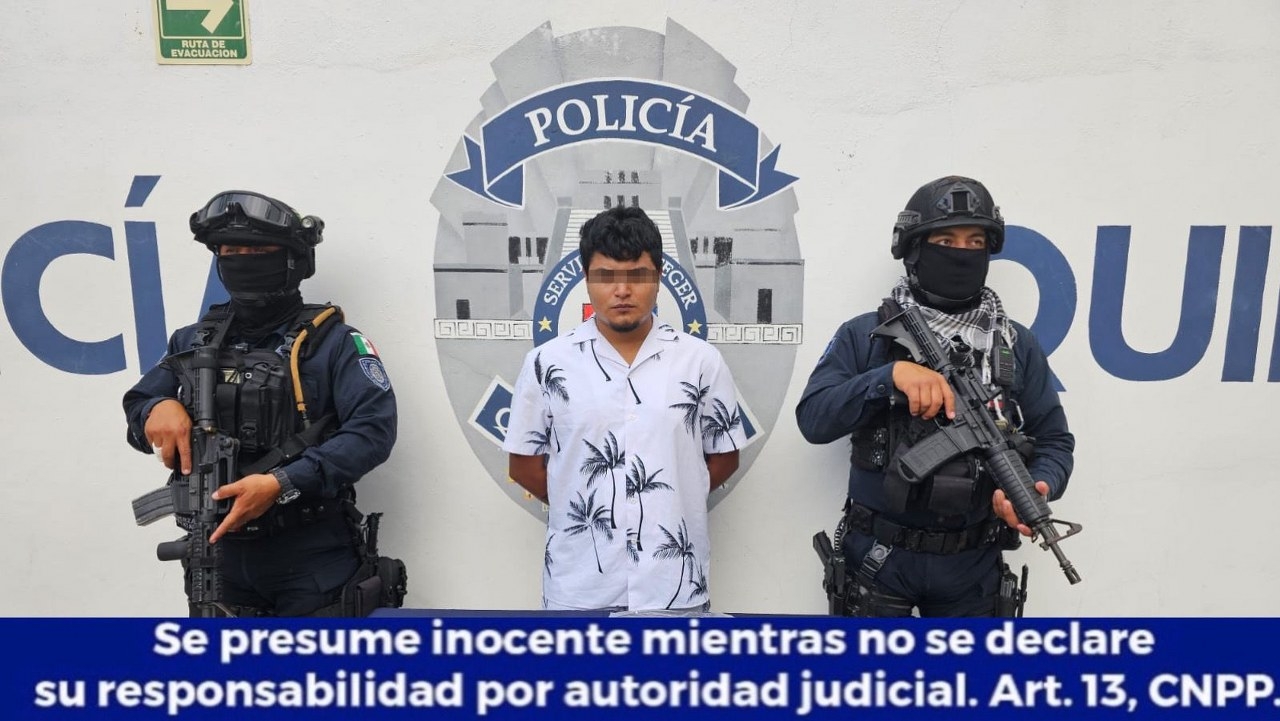 Arrestan a presunto narcomenudista en Playa del Carmen; incautan 35 dosis de drogas