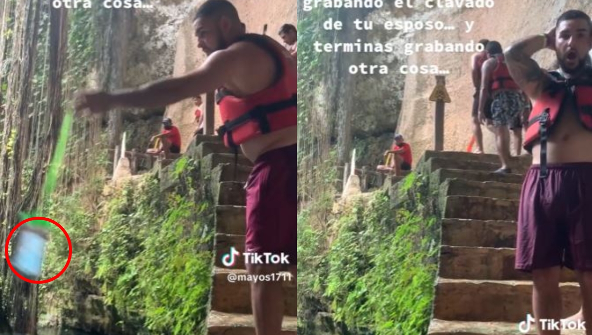 Turista ofrece por error su celular como 'sacrificio' en un cenote de Yucatán: VIDEO