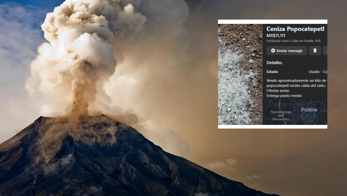 Hombre vende en 11 mil pesos ceniza del Popocatépetl en Facebook