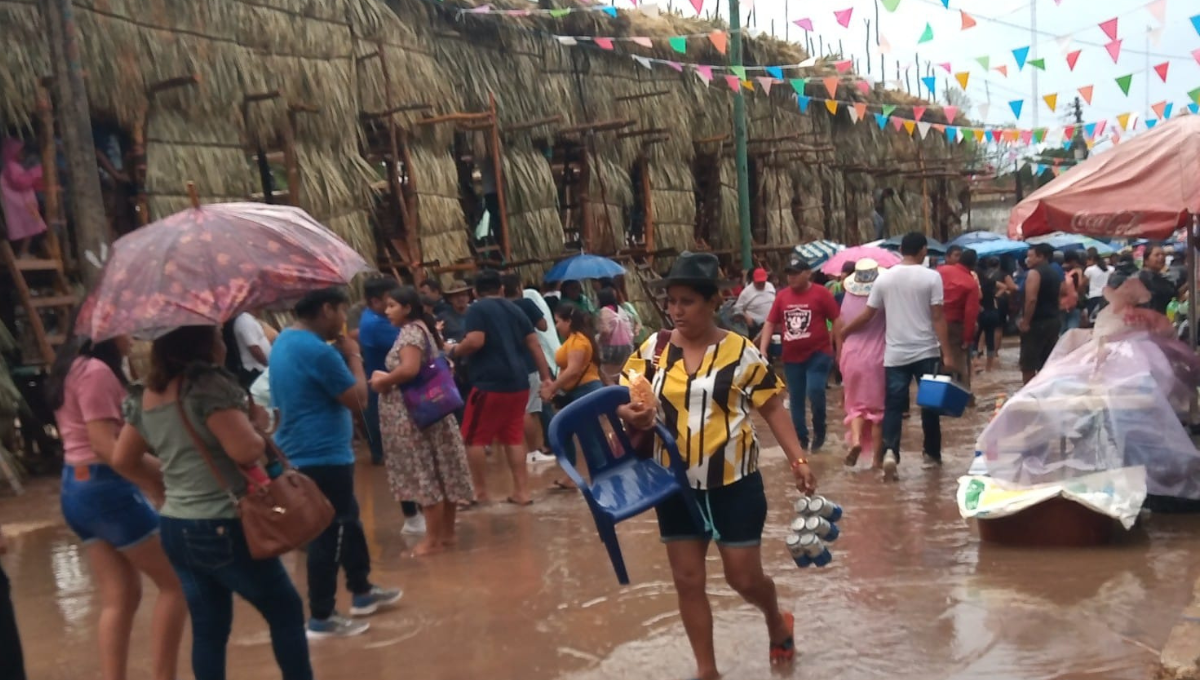 Bajo el agua, así terminó la Feria Taurina de Tenabo 2023 en Campeche