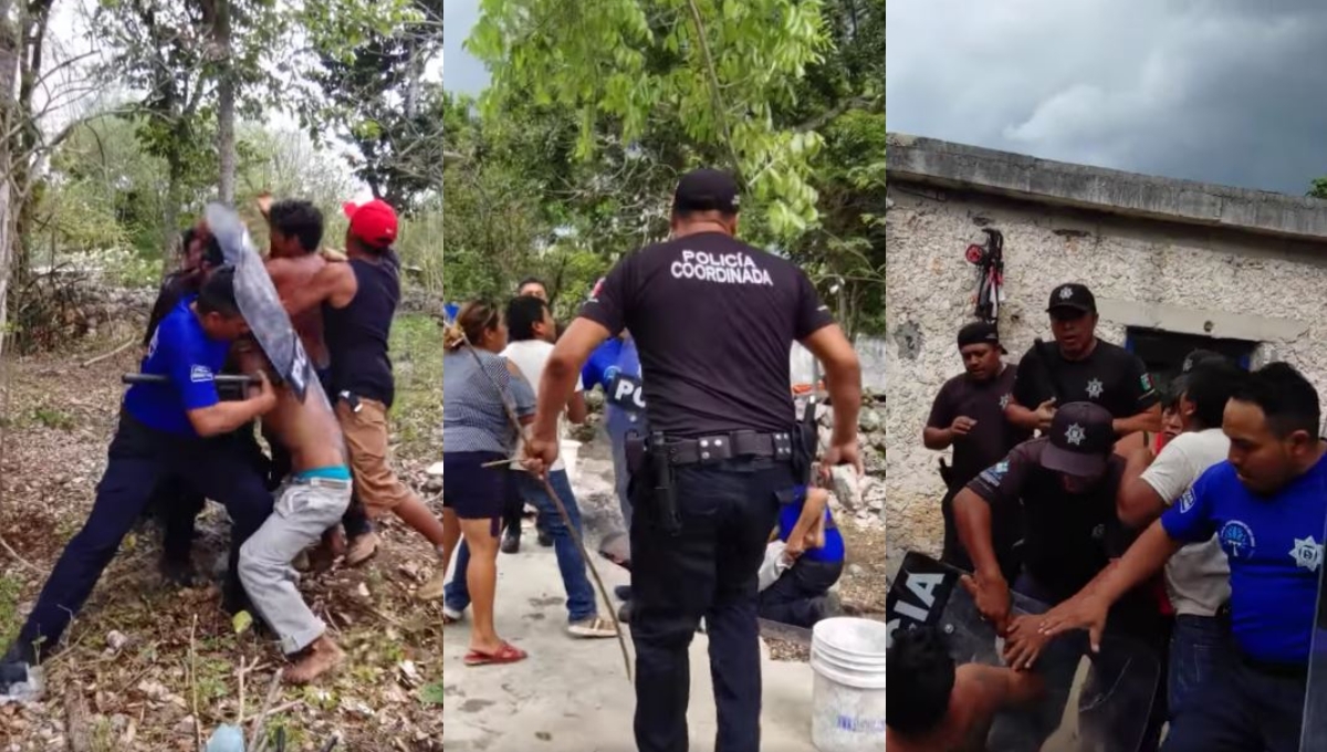 Policías de Tekantó se enfrentaron con una familia por la detención de un hombre