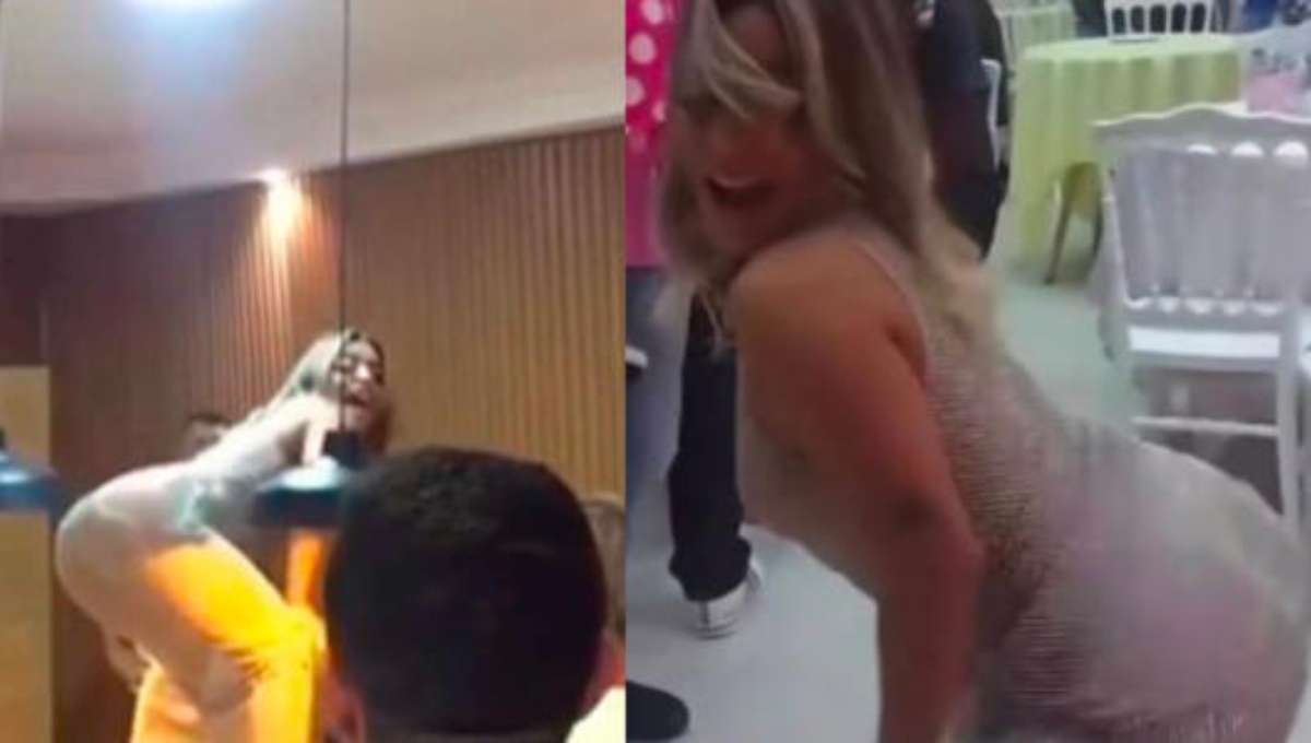 Mamá que 'perreó' en fiesta infantil en Brasil, ahora lo hace sobre una mesa: VIDEO