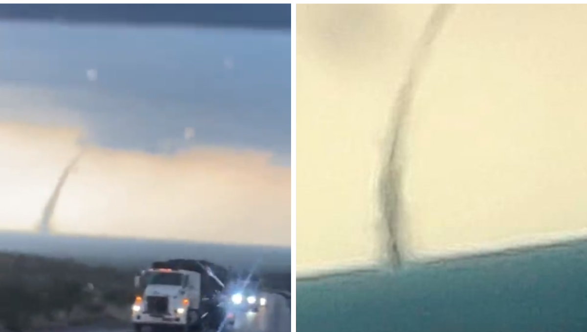 Captan tornado a espaldas del aeropuerto de Coahuila este lunes