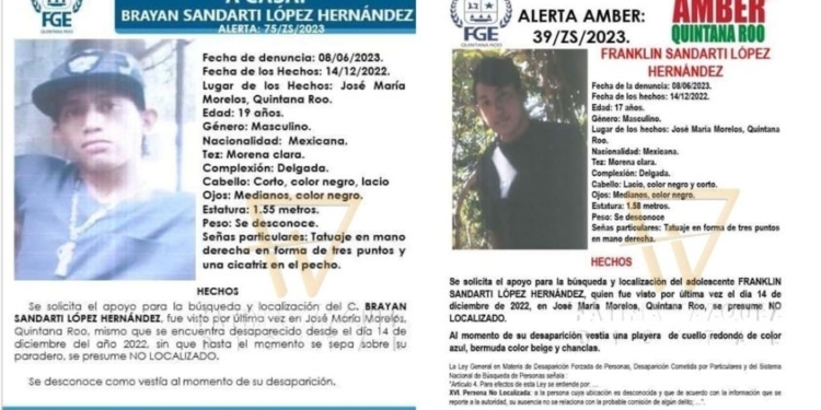 Desaparecen Dos Hermanos en José María Morelos
