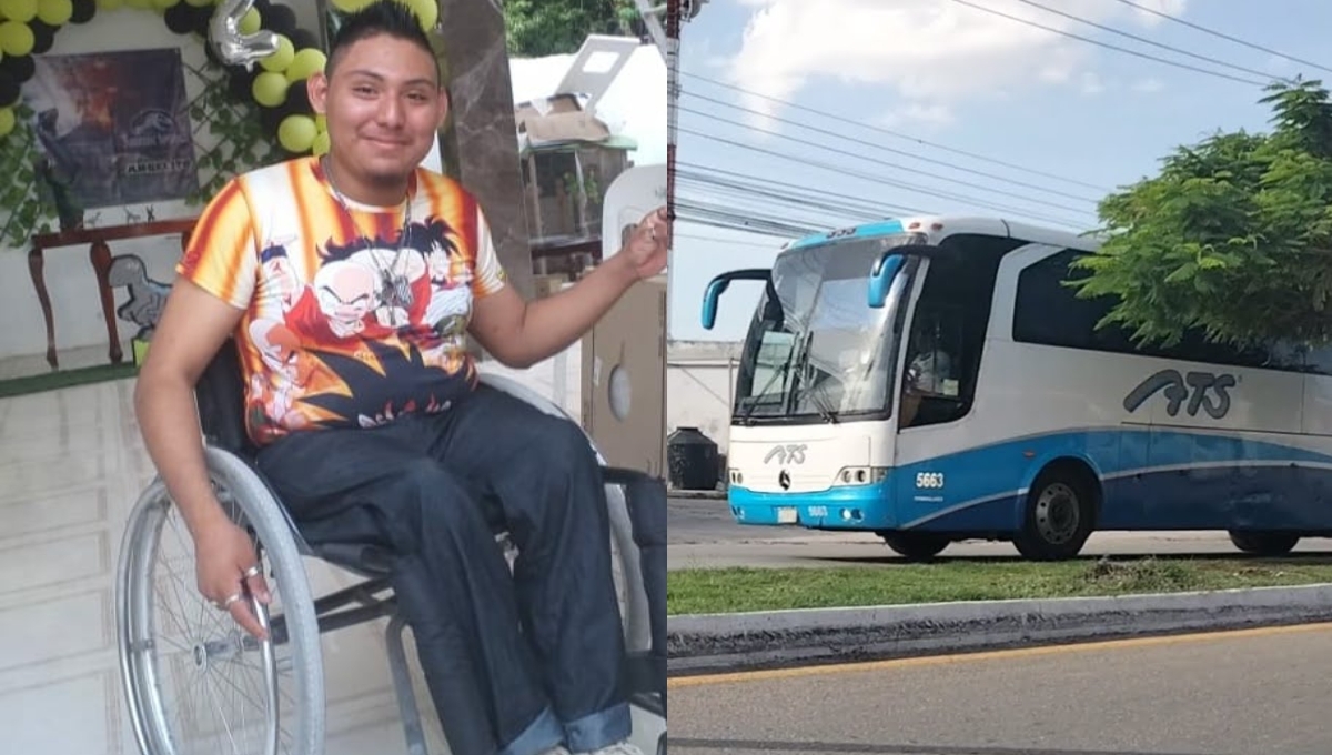 Joven con discapacidad sufre robo de su silla de ruedas en un camión de Campeche