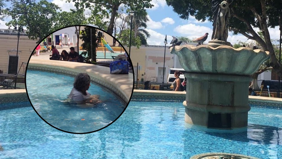 La mujer permaneció en la fuente del parque de San Juan durante un rato