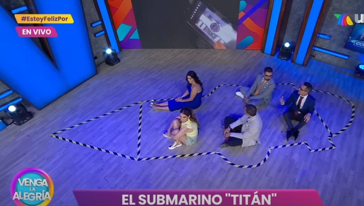 Así fue la escenificación del sumergible en televisión. Foto: Especial