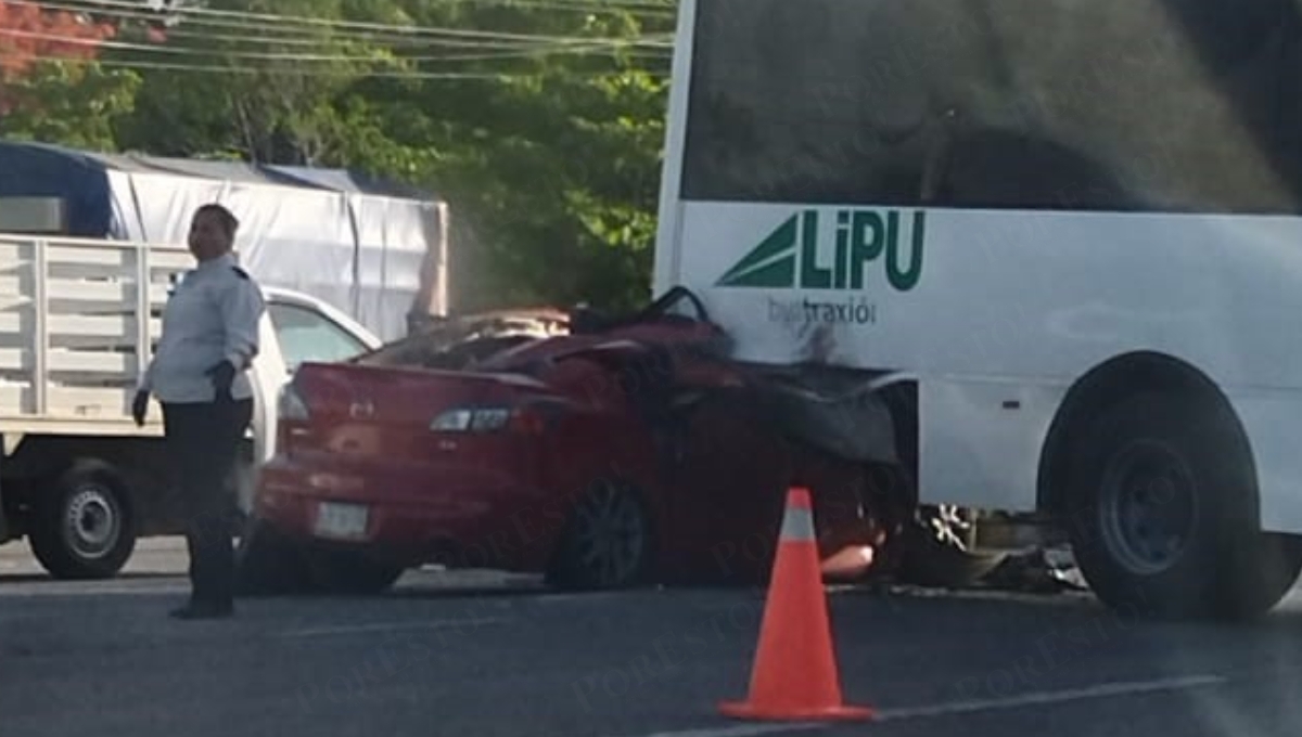 Mueren dos personas prensadas en fatal accidente en Playa del Carmen