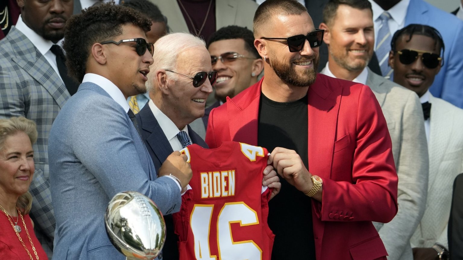 Joe Biden recibe a Kansas City Chiefs en la Casa Blanca tras triunfo en el Super Bowl LVII