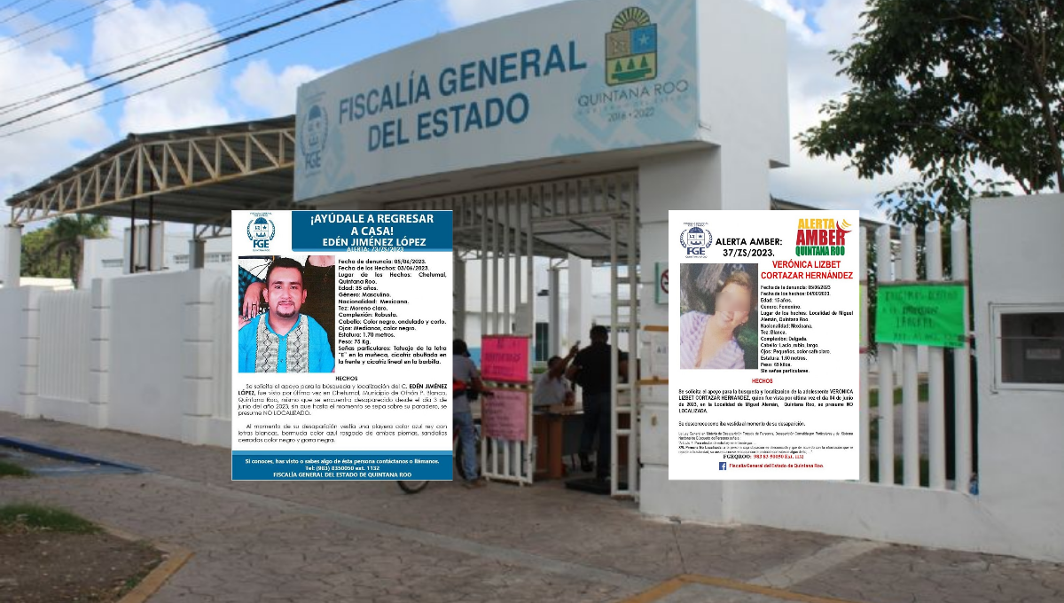 FGE activan fichas de búsqueda de una menor en Bacalar y un hombre en Chetumal