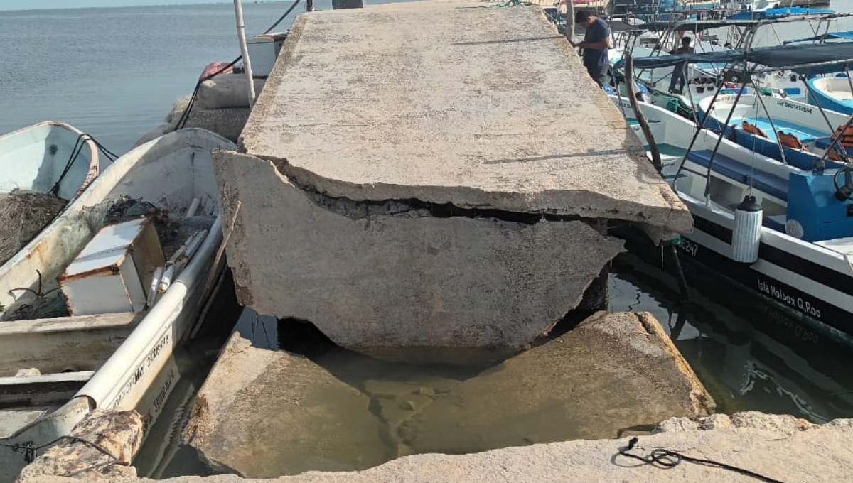 Colapsa muelle de Chiquilá, Quintana Roo, tras 40 años sin rehabilitación