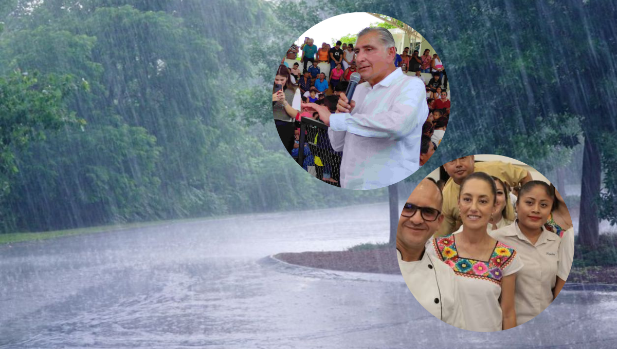 Lluvias fuertes y trombas amenazan la gira de las corcholatas por la Península de Yucatán