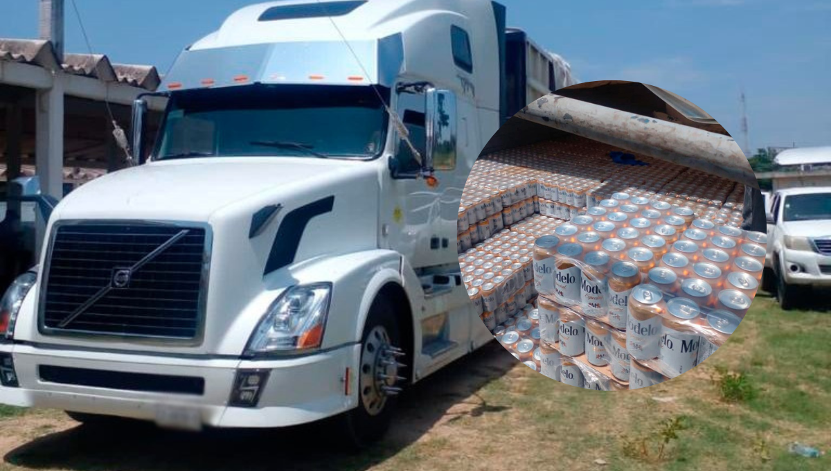 Cerveza pirata: Aseguran tráiler cargado con latas de Modelo en Oaxaca