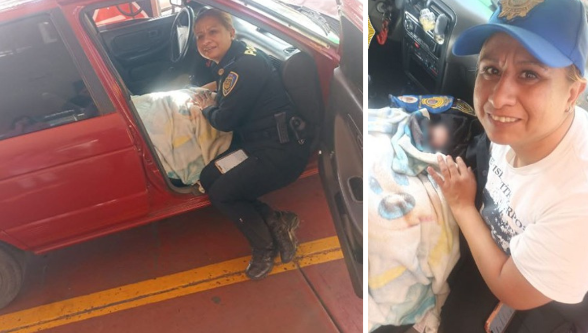 ¡Cigüeña con prisa! Policías de la CDMX ayudan a una mujer a dar a luz en su auto