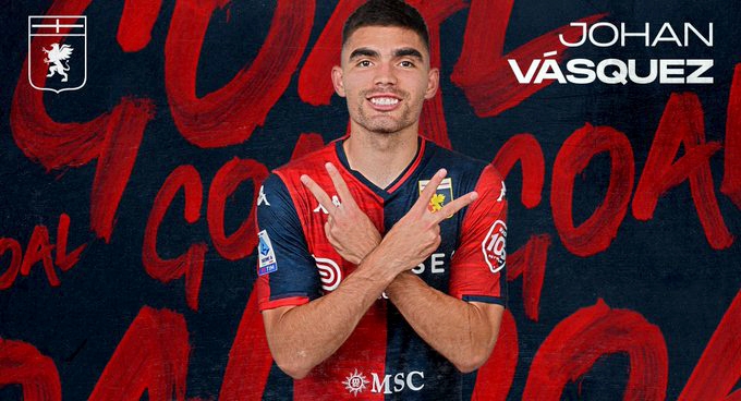 Johan Vásquez anota gol en su regreso triunfal con el Genoa