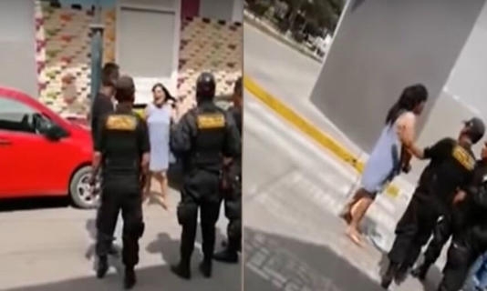 Mujer golpeó a su hijo en vía pública por serle infiel a su esposa