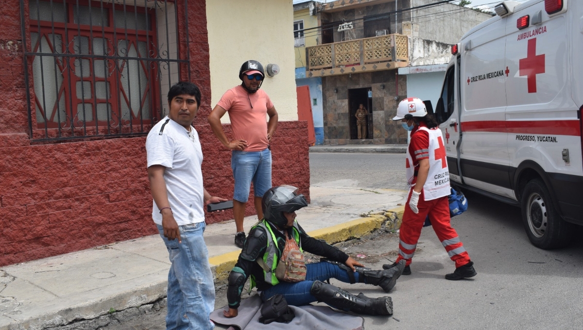 El conductor invadió la vía de preferencia en una de las calles de Progreso