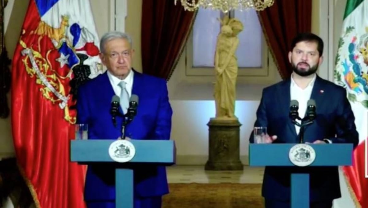 AMLO dio su mensaje en el Palacio de la Moneda en Chile