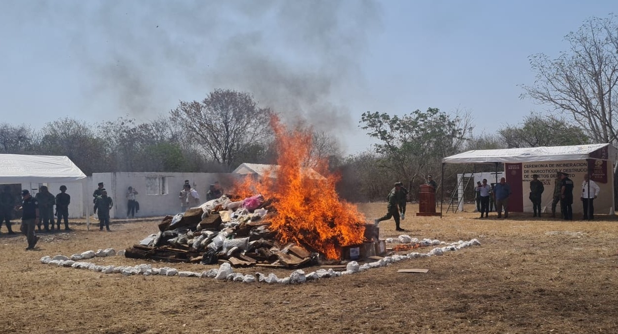 Las drogas fueron incineradas en el Campo Militar de la 42 Sur de Mérida